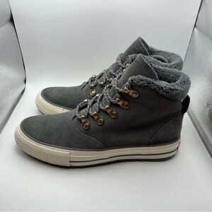 Converse All Star Ember Gray suede faux fur lined boots size 6.5